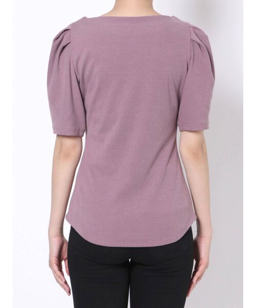 LAGUNAMOON（ラグナムーン）の「タックスリーブテレコトップス（Tシャツ/カットソー・レディース・ブラック/ベージュ/パープル・FREE）」の17枚目の写真