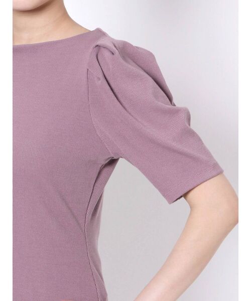 LAGUNAMOON（ラグナムーン）の「タックスリーブテレコトップス（Tシャツ/カットソー・レディース・ブラック/ベージュ/パープル・FREE）」の19枚目の写真