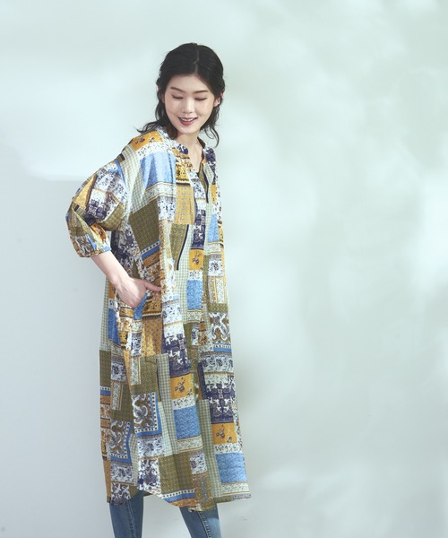 セール C Fort Point インド綿総柄7分丈ワンピース ワンピース Fort Point フォーポイント のファッション通販 Zozotown