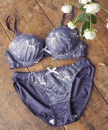 【ブラ＆ショーツ セット】大花モチーフ×レース B-Dcup