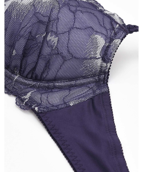 AMPHI（アンフィ）の「【ブラ＆ショーツ セット】大花モチーフ×レース B-Dcup（ブラ&ショーツ・レディース・ライトグレー/ライトピンク/ダークブルー/ブラウン/アイボリー/ナチュラル/ライトオリーブ/ホワイト・B65/B70/C70/D70/B75/C65/C75/D65/D75）」の10枚目の写真