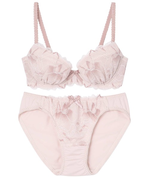 AMPHI（アンフィ）の「【ブラ＆ショーツ セット】大花モチーフ×レース B-Dcup（ブラ&ショーツ・レディース・ライトグレー/ライトピンク/ダークブルー/ブラウン/アイボリー/ナチュラル/ライトオリーブ/ホワイト・B65/B70/C70/D70/B75/C65/C75/D65/D75）」の21枚目の写真