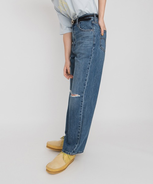 Levi's（リーバイス）の「HIGH WAISTED STRAIGHT QUITECHURLI（デニムパンツ・レディース・インディゴブルー・23inch/24inch/25inch/26inch/27inch/28inch/29inch/30inch）」の4枚目の写真