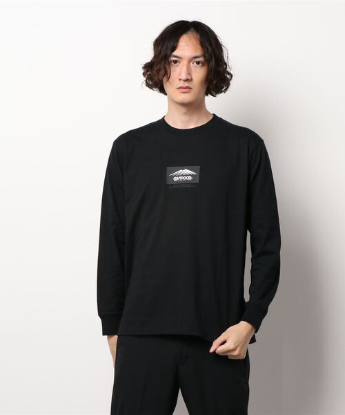 OUTDOOR PRODUCTS APPAREL(アウトドアプロダクツアパレル)の「USAコットンヘビーウェイトビッグシルエット ロゴプリントロンT(Tシャツ/カットソー・メンズ・ホワイト/ブラック/カーキ/ダークベージュ・MEDIUM/LARGE/X-LARGE)」の2枚目の写真