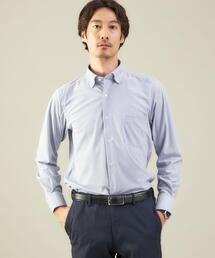 WORK TRIP OUTFITS GREEN LABEL RELAXING | <WORK TRIP OUTFITS GREEN LABEL RELAXING> トリコット ストライプ スナップダウンカラー スリム シャツ(シャツ/ブラウス)