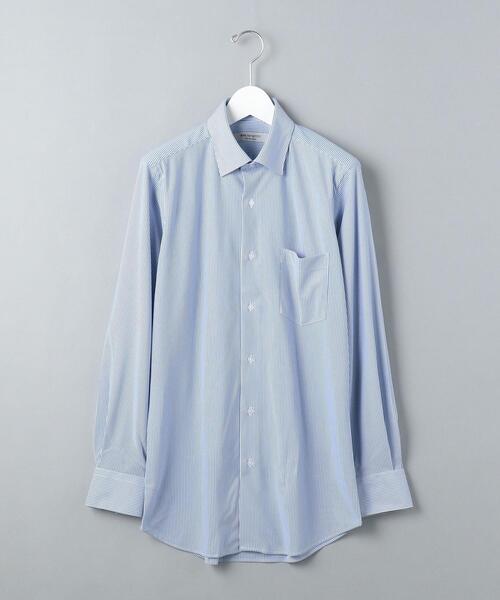 WORK TRIP OUTFITS GREEN LABEL RELAXING(ワークトリップアウトフィッツグリーンレーベル リラクシング)の「<WORK TRIP OUTFITS GREEN LABEL RELAXING> トリコット ストライプ スナップダウンカラー スリム シャツ(シャツ/ブラウス・メンズ・ライトグレー/コバルトブルー・MEDIUM/SMALL/LARGE/X-LARGE)」の13枚目の写真