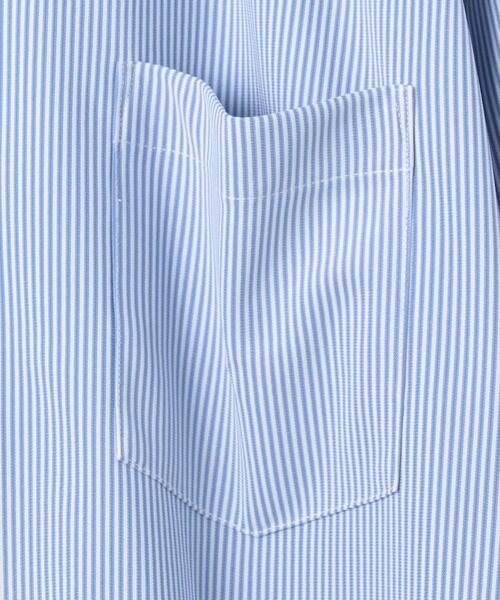 WORK TRIP OUTFITS GREEN LABEL RELAXING(ワークトリップアウトフィッツグリーンレーベル リラクシング)の「<WORK TRIP OUTFITS GREEN LABEL RELAXING> トリコット ストライプ スナップダウンカラー スリム シャツ(シャツ/ブラウス・メンズ・ライトグレー/コバルトブルー・MEDIUM/SMALL/LARGE/X-LARGE)」の12枚目の写真