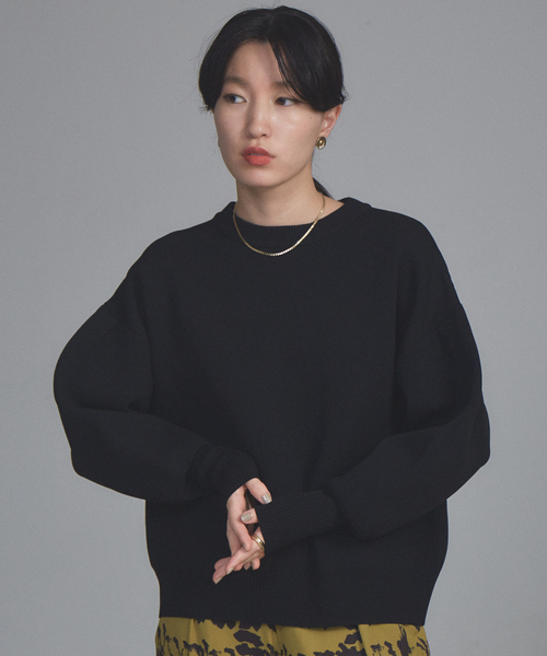 NOMINE（ノミネ）の「【新色登場】ラメプレーティングボリュームスリーブニット（ニット/セーター・レディース・ブラック/ベージュ/ブラウン/モスグリーン/アイボリー/ネイビー/キャメル/ブラック系その他・フリー）」の12枚目の写真