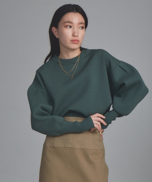 NOMINE（ノミネ）の「【新色登場】ラメプレーティングボリュームスリーブニット（ニット/セーター・レディース・ブラック/ベージュ/ブラウン/モスグリーン/アイボリー/ネイビー/キャメル/ブラック系その他・フリー）」の6枚目の写真