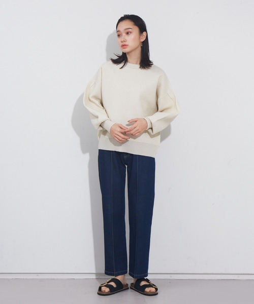 NOMINE（ノミネ）の「【新色登場】ラメプレーティングボリュームスリーブニット（ニット/セーター・レディース・ブラック/ベージュ/ブラウン/モスグリーン/アイボリー/ネイビー/キャメル/ブラック系その他・フリー）」の10枚目の写真