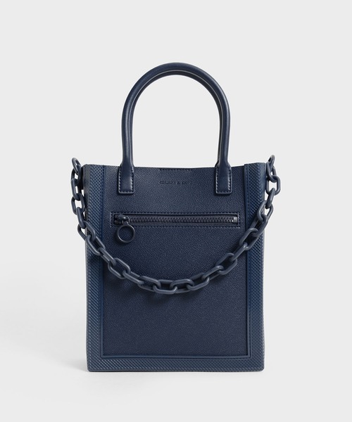 CHARLES & KEITH(チャールズ & キース)の「チェーンリンク トートバッグ / Chain Link Tote Bag(トートバッグ・レディース・ホワイト/ネイビー/ライム/ベビーピンク・M)」の3枚目の写真