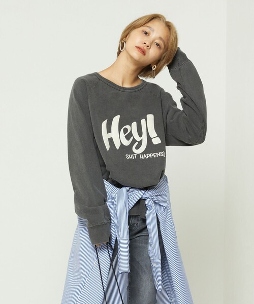 FREAK'S STORE（フリークスストア）の「MIXTA × FREAK'S STORE/ミクスタ 別注Hey/別注スウェット（スウェット・レディース・ブラック・32）」の4枚目の写真