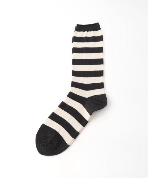 JOURNAL STANDARD LUXE（ジャーナルスタンダード　ラックス）の「BORDER SOCKS (LIGHT)（ソックス/靴下・レディース・チャコールグレー/ライトグレー/イエロー/バーガンディー・FREE）」の2枚目の写真