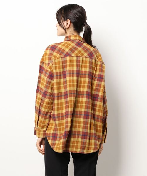 HONEYSUCKLE ROSE（ハニーサックルローズ）の「【HONEYSUCKLE ROSE】ネルチェックシャツ（シャツ/ブラウス・レディース・イエロー/ネイビー/グレー/ホワイト×イエロー/ワイン/ホワイト×ブルー・L/M）」の8枚目の写真