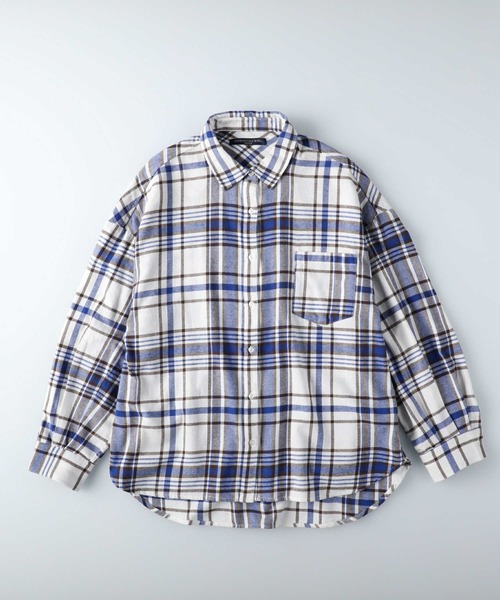 HONEYSUCKLE ROSE（ハニーサックルローズ）の「【HONEYSUCKLE ROSE】ネルチェックシャツ（シャツ/ブラウス・レディース・イエロー/ネイビー/グレー/ホワイト×イエロー/ワイン/ホワイト×ブルー・L/M）」の17枚目の写真