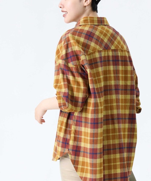 HONEYSUCKLE ROSE（ハニーサックルローズ）の「【HONEYSUCKLE ROSE】ネルチェックシャツ（シャツ/ブラウス・レディース・イエロー/ネイビー/グレー/ホワイト×イエロー/ワイン/ホワイト×ブルー・L/M）」の13枚目の写真