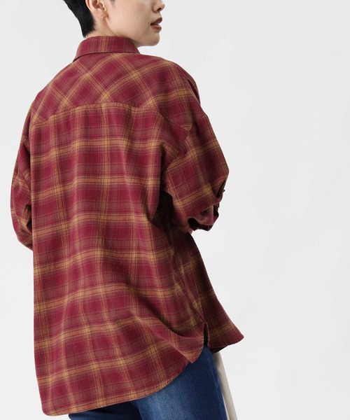 HONEYSUCKLE ROSE（ハニーサックルローズ）の「【HONEYSUCKLE ROSE】ネルチェックシャツ（シャツ/ブラウス・レディース・イエロー/ネイビー/グレー/ホワイト×イエロー/ワイン/ホワイト×ブルー・L/M）」の16枚目の写真