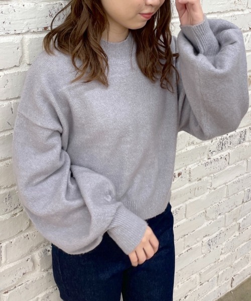 OLIVE des OLIVE(オリーブデオリーブ)の「ハイネックマシュマロニット(ニット/セーター・レディース・ミント/サックスブルー/ベージュ/ライトグレー/ラベンダー/オフホワイト/ピンク・FREE)」の6枚目の写真