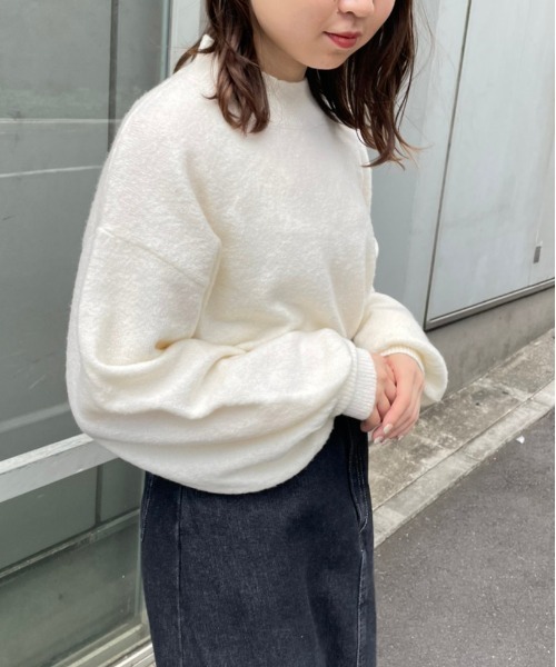 OLIVE des OLIVE(オリーブデオリーブ)の「ハイネックマシュマロニット(ニット/セーター・レディース・ミント/サックスブルー/ベージュ/ライトグレー/ラベンダー/オフホワイト/ピンク・FREE)」の9枚目の写真