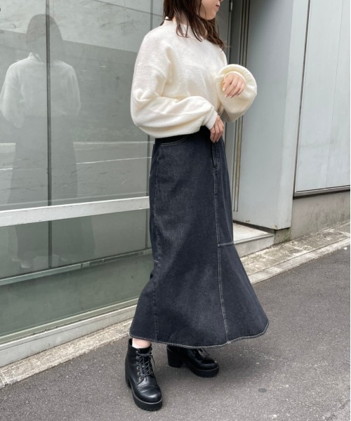 OLIVE des OLIVE(オリーブデオリーブ)の「ハイネックマシュマロニット(ニット/セーター・レディース・ミント/サックスブルー/ベージュ/ライトグレー/ラベンダー/オフホワイト/ピンク・FREE)」の10枚目の写真