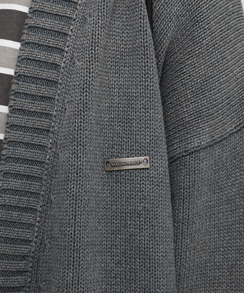 MASONPRINCE(メイソンプリンス)の「【MASONPRINCE】Oversized one-point logo cotton cardigan MY2028(カーディガン/ボレロ・メンズ・ホワイト/ブラック/カーキ/グレー/ライトブルー・S/L/M)」の10枚目の写真