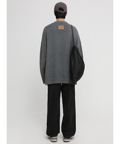 MASONPRINCE(メイソンプリンス)の「【MASONPRINCE】Oversized one-point logo cotton cardigan MY2028(カーディガン/ボレロ・メンズ・ホワイト/ブラック/カーキ/グレー/ライトブルー・S/L/M)」の16枚目の写真