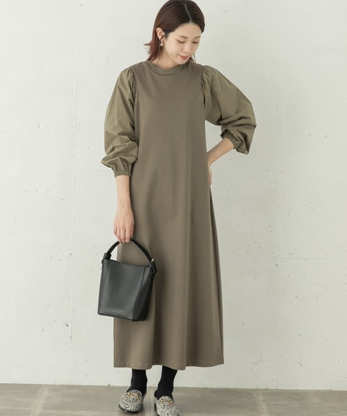 URBAN RESEARCH Sonny Label（アーバンリサーチサニーレーベル）の「ボリュームスリーブカットワンピース（ワンピース・レディース・カーキ/グレー/ブラック・FREE）」の3枚目の写真