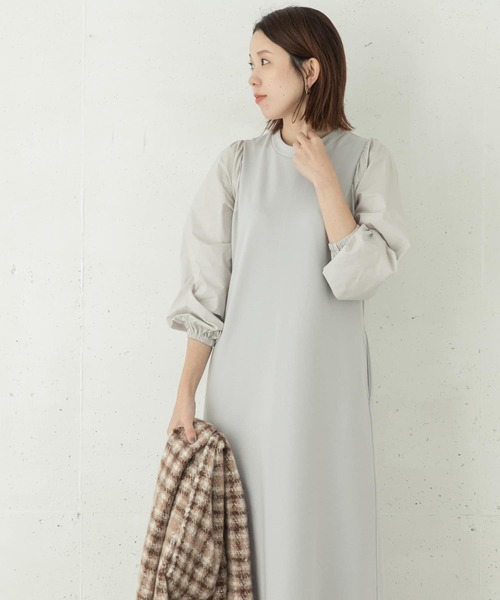 URBAN RESEARCH Sonny Label（アーバンリサーチサニーレーベル）の「ボリュームスリーブカットワンピース（ワンピース・レディース・カーキ/グレー/ブラック・FREE）」の7枚目の写真