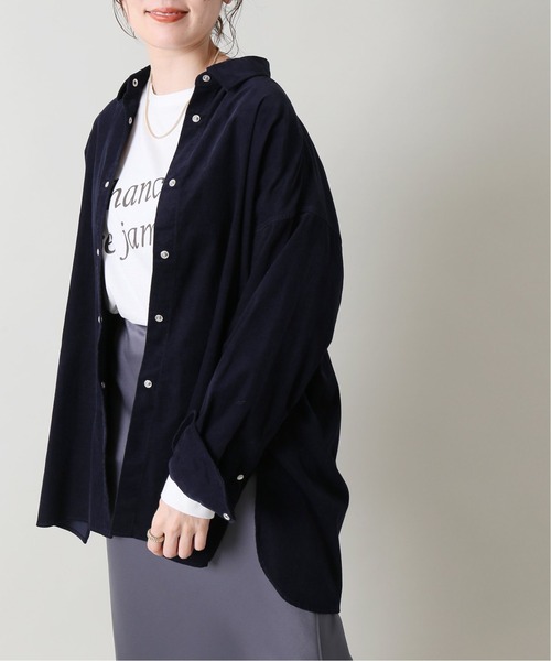 IENA（イエナ）の「ミジンコールシャツ◆（シャツ/ブラウス・レディース・ホワイト/ネイビー/ブラウン・38/36）」の3枚目の写真