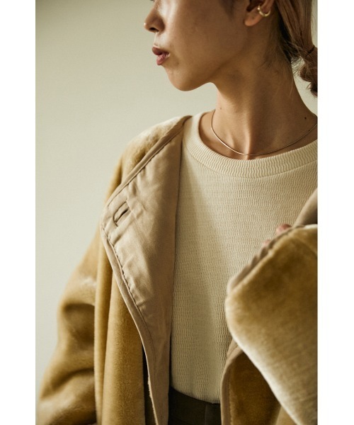 moussy 短丈ファー付きジャケット BLACK BY MOUSSY（ブラックバイマウジー）の「eco short fur jacket