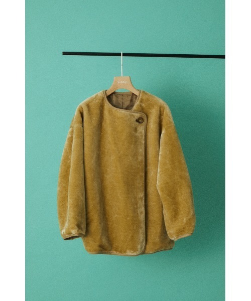 B583 BLACK BY MOUSSY eco fur vest カーキ BLACK BY MOUSSY（ブラック 