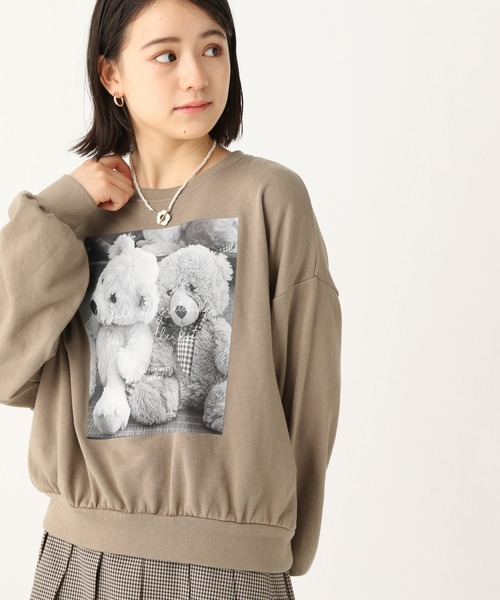 repipi armario(レピピ アルマリオ)の「BEARプリントスウェット(Tシャツ/カットソー・キッズ・ベージュ/ホワイト/ブラック・SMALL/MEDIUM/LARGE)」の1枚目の写真