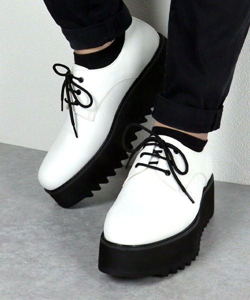 LOVEHUNTER（ラブハンター）の「Love Hunter / 3ホール厚底シャークソールオックスフォードシューズ(1712)（ドレスシューズ・メンズ・ホワイト/ブラック・42/40/44/43/41）」の8枚目の写真