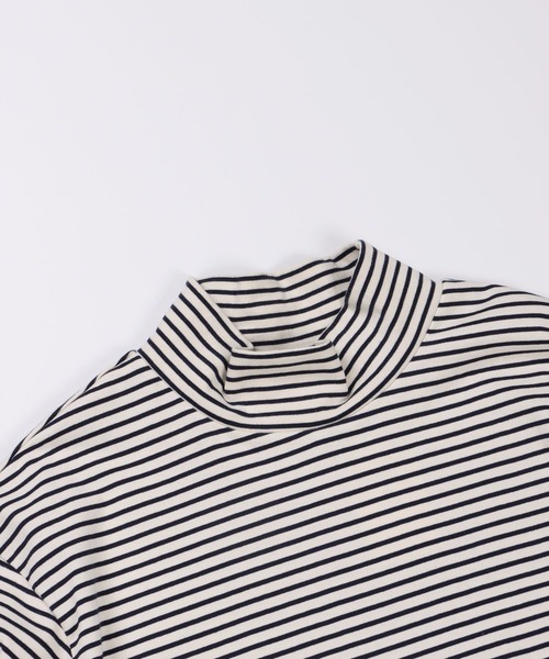 FIDELITY（フィデリティ）の「BORDER MOCK NECK / ボーダーシャツモックネック（Tシャツ/カットソー・メンズ・キナリ/カーキ/ネイビー/ベージュ・MEDIUM/LARGE）」の9枚目の写真