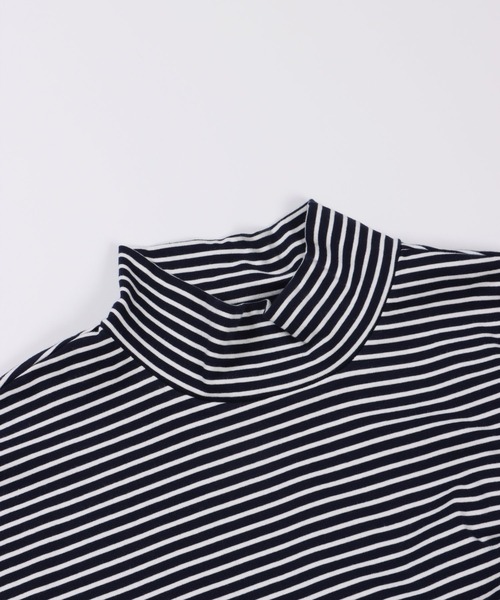 MOC NECK BOX TEE BORDER モックネック　ボーダー FIDELITY（フィデリティ）の「BORDER MOCK NECK / ボーダー