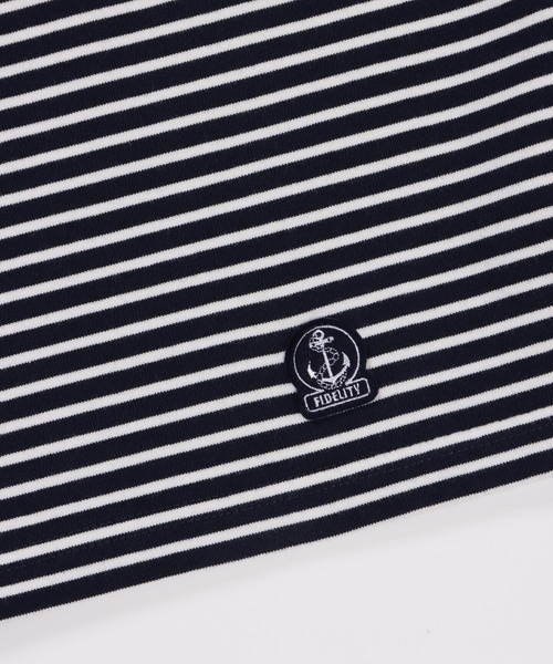 FIDELITY（フィデリティ）の「BORDER MOCK NECK / ボーダーシャツモックネック（Tシャツ/カットソー・メンズ・キナリ/カーキ/ネイビー/ベージュ・MEDIUM/LARGE）」の16枚目の写真