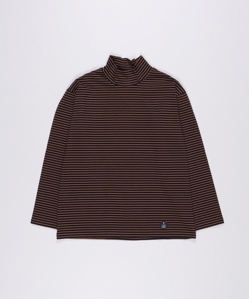 MOC NECK BOX TEE BORDER モックネック　ボーダー FIDELITY（フィデリティ）の「BORDER MOCK NECK / ボーダー