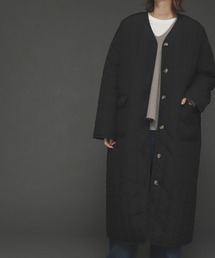 SENSE OF PLACE by URBAN RESEARCH | URTECHキルティングノーカラーロングコート(ナイロンジャケット)