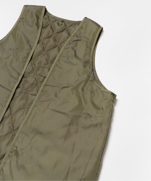 SENSE OF PLACE by URBAN RESEARCH（センスオブプレイスバイアーバンリサーチ）の「『URTECH』キルティングノーカラーロングコート（ナイロンジャケット・レディース・アイボリー/カーキ/ブラック・ONE）」の15枚目の写真