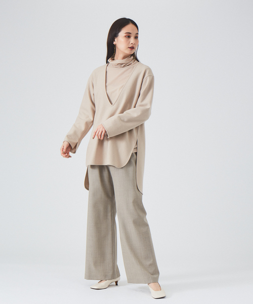 qualite（カリテ）の「ウールツイルセミフレアパンツ◇セットアップ対応（その他パンツ・レディース・ブラック/ブラウン系その他・38/36）」の13枚目の写真