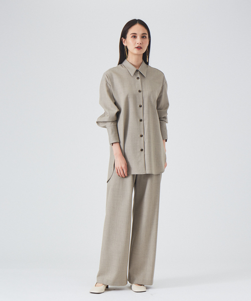 qualite（カリテ）の「ウールツイルセミフレアパンツ◇セットアップ対応（その他パンツ・レディース・ブラック/ブラウン系その他・38/36）」の3枚目の写真