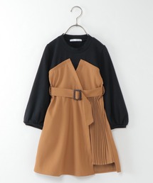 ikka（イッカ）の「【キッズ】サイドプリーツ切り替えワンピース（100~160cm）（ワンピース・キッズ）」