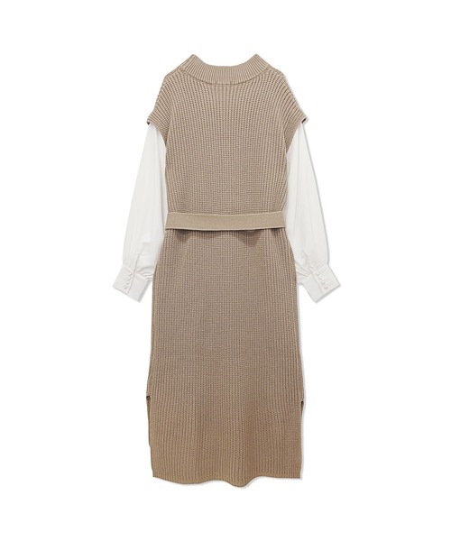 ANDGEEBEE（アンジービー）の「ブラウススリーブニットワンピ（ワンピース・レディース・ブラック/モカ・MEDIUM）」の16枚目の写真