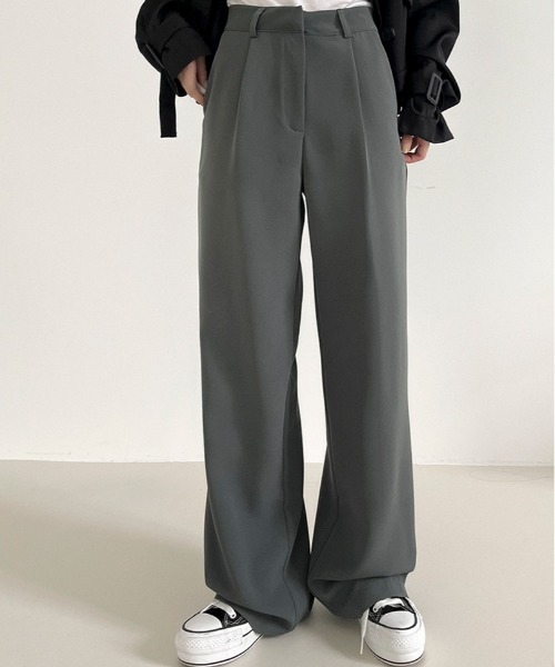 BEIDELLI（ベイデリー）の「[BELLIDE MADE] ワイドタックスラックス（スラックス・レディース・ブラック/ブラウン/ブルーグリーン・SMALL/MEDIUM）」の9枚目の写真