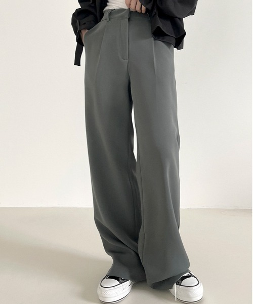 BEIDELLI（ベイデリー）の「[BELLIDE MADE] ワイドタックスラックス（スラックス・レディース・ブラック/ブラウン/ブルーグリーン・SMALL/MEDIUM）」の4枚目の写真