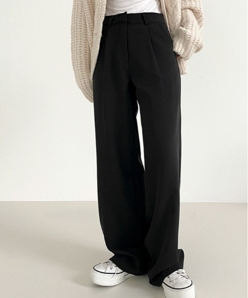 BEIDELLI（ベイデリー）の「[BELLIDE MADE] ワイドタックスラックス（スラックス・レディース・ブラック/ブラウン/ブルーグリーン・SMALL/MEDIUM）」の18枚目の写真