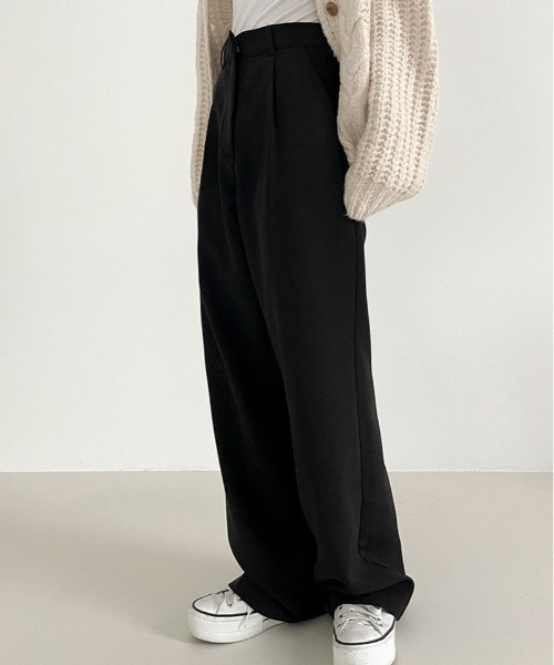 BEIDELLI（ベイデリー）の「[BELLIDE MADE] ワイドタックスラックス（スラックス・レディース・ブラック/ブラウン/ブルーグリーン・SMALL/MEDIUM）」の16枚目の写真