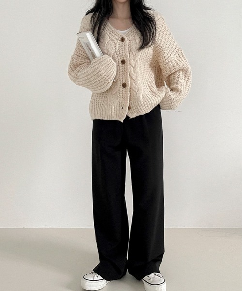 BEIDELLI（ベイデリー）の「[BELLIDE MADE] ワイドタックスラックス（スラックス・レディース・ブラック/ブラウン/ブルーグリーン・SMALL/MEDIUM）」の13枚目の写真