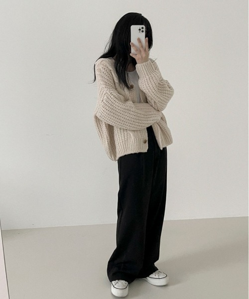 BEIDELLI（ベイデリー）の「[BELLIDE MADE] ワイドタックスラックス（スラックス・レディース・ブラック/ブラウン/ブルーグリーン・SMALL/MEDIUM）」の21枚目の写真