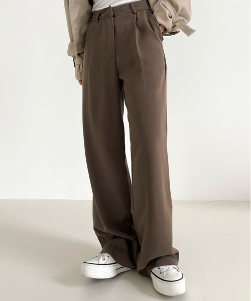 BEIDELLI（ベイデリー）の「[BELLIDE MADE] ワイドタックスラックス（スラックス・レディース・ブラック/ブラウン/ブルーグリーン・SMALL/MEDIUM）」の19枚目の写真